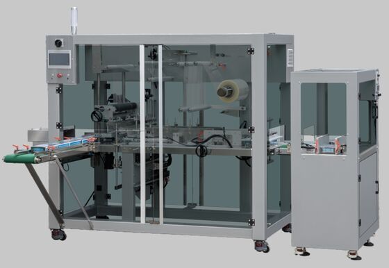 Automatic Cellophane Box Wrapping Machine PLC Control Plastic Film Wrapping Machine 50Hz / 60Hz
